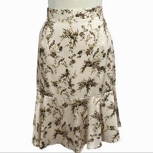 Antonio Melani size 14 brown beige cream
Colton Bird Floral Print Skirt in Birch
